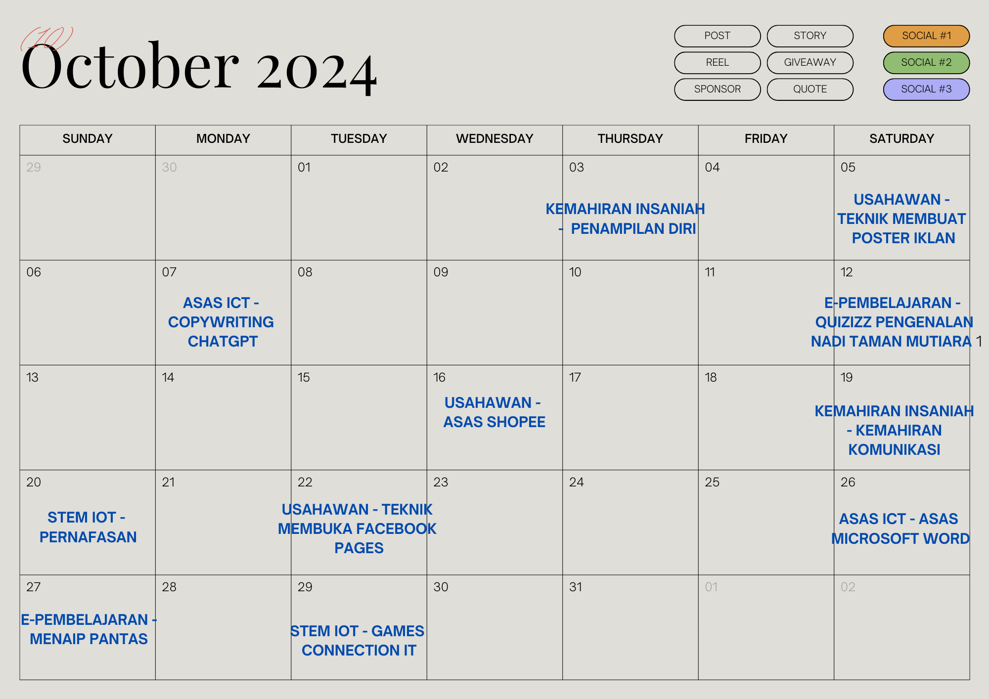 Jadual-Aktiviti-Oktober